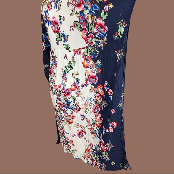 Johnny Was Maya Floral Print Tie Front Coverup Kaftan Size Medium - Picture 10 of 12